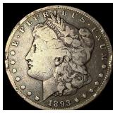1893-CC Silver Morgan Dollar LIGHTLY  CIRCULATED