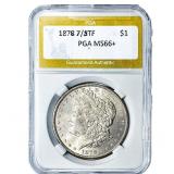 1879 7/8TF Morgan Silver Dollar PGA MS66+