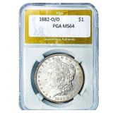 1882-O/O Morgan Silver Dollar PGA MS64
