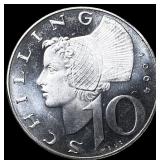 1964 Austria Silver 10 Schilling