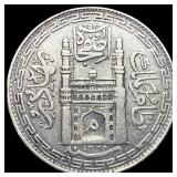 1906 India Princely States Silver 1 Rupee