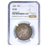 1825 Capped Bust Half Dollar NGC VF30