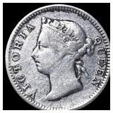 1899 Hong Kong Victoria Silver 5 Cents