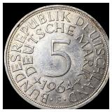 1964F West Germany Silver 5 Mark