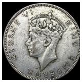 1939 Seychelles George VI Silver 1 Rupee