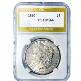 1890 Morgan Silver Dollar PGA MS66