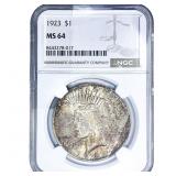 1923 Silver Peace Dollar NGC MS64
