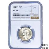 1946-S Washington Silver Quarter NGC MS65