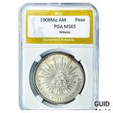 1908 Mo AM Peso Mexico PGA MS65