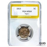1913 Buffalo Nickel PGA MS64