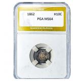 1862 Seated Liberty Half Dime PGA MS64