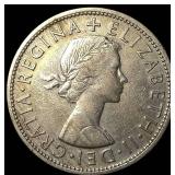1957 Great Britain Copper Nickel 1/2 Crown