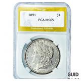 1891 Morgan Silver Dollar PGA MS65