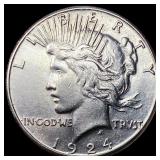 1924-S Silver Peace Dollar CLOSELY  UNCIRCULATED
