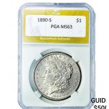 1890-S Morgan Silver Dollar PGA MS63