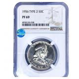 1956 Franklin Half Dollar NGC PF69 Type 2