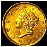 1853 Gold $1 Liberty Head Type 1 CLOSELY  UNCIRCU