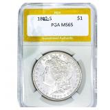 1882-S Morgan Silver Dollar PGA MS65