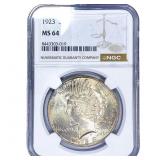 1923 Silver Peace Dollar NGC MS64