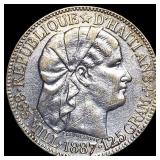 1887 Haiti Silver 50 Centimes