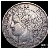 1870A France Silver 5 Francs Maryanne Head KM-818.