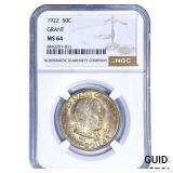 1922 Grant Half Dollar NGC MS64