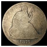 1875-S Silver Seated Liberty Half Dollar  NICELY