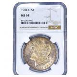 1904-O Morgan Silver Dollar NGC MS64