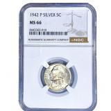 1942 Jefferson Nickel NGC MS66
