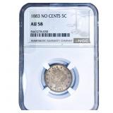 1883 Liberty Victory Nickel NGC AU58 No Cents