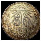 1943 Mexico Silver 50 Centavos