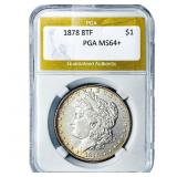 1878 8TF Morgan Silver Dollar PGA MS64+