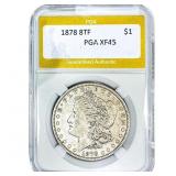 1878 8TF Morgan Silver Dollar PGA XF45