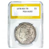 1878 REV79 Morgan Silver Dollar PGA AU50