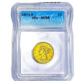 1871-S $5 Gold Half Eagle ICG AU58