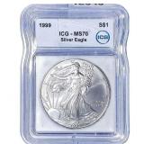 1999 Silver Eagle ICG MS70