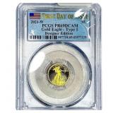 2021-W 1/10oz $5 Gold Eagle Type 1 PCGS PR69 DCAM