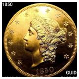1850 $20 Gold Double Eagle UNCIRCULATED PL