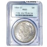 1884-CC Morgan Silver Dollar PCGS MS63
