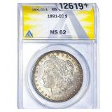 1891-CC Morgan Silver Dollar ANACS MS62