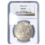 1882-CC Morgan Silver Dollar NGC MS65+
