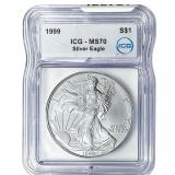 1999 Silver Eagle ICG MS70