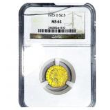1925-D $2.50 Gold Quarter Eagle NGC MS62