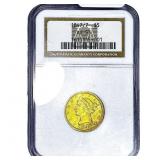 1847/7 $5 Gold Half Eagle NGC AU53