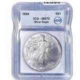 1999 Silver Eagle ICG MS70