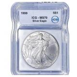 1999 Silver Eagle ICG MS70