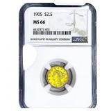 1905 $2.50 Gold Quarter Eagle NGC MS66