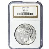 1927-S Silver Peace Dollar NGC MS63