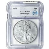1999 Silver Eagle ICG MS70