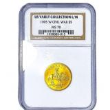 1995-W Civil war $5 Gold Commemorative NGC MS70